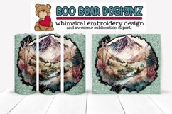 Watercolor light green sublimation tumbler design Product Image 1