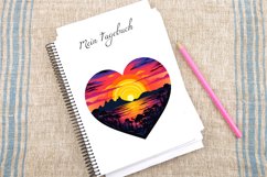 Watercolor Glow Sunset Heart Clipart Bundle Product Image 4