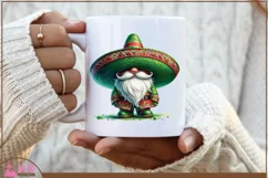 Cinco De Mayo Watercolor Gnome png, Sombrero Mexican Gnome Product Image 3