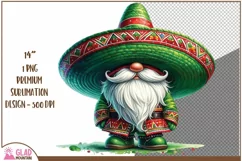 Cinco De Mayo Watercolor Gnome png, Sombrero Mexican Gnome Product Image 1