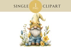 Watercolor Easter Gnome Clipart PNG Single Image Product Image 1