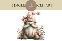 Watercolor Easter Gnome Clipart PNG Single Image Product Image 1