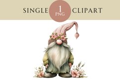 Watercolor Easter Gnome Clipart PNG Single Image Product Image 1