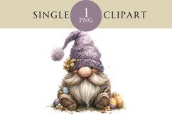 Easter Gnome Clipart Watercolor PNG Single Image Product Image 1