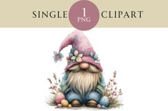 Watercolor Easter Gnome Clipart PNG Single Image Product Image 1