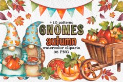Watercolor Gnomes Autumn Product Image 1
