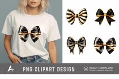 Watercolor Gold Bow Clipart Product Image 1
