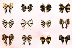 Watercolor Gold Bow Clipart Bundle Product Image 2