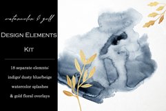 Gold Foil &amp; Watercolor Decorative Elements - PNG Overlays Product Image 2