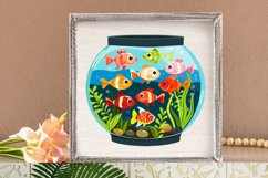 Watercolor Goldfish Bowl Clipart Bundle Product Image 3