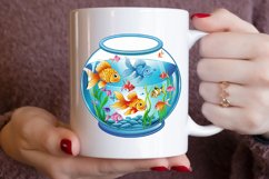 Watercolor Goldfish Bowl Clipart Bundle Product Image 6