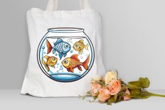 Watercolor Goldfish Bowl Clipart Bundle Product Image 4