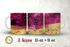 Watercolor Glitter Mug Sublimation Bundle |11-15 Oz Mug Wrap Product Image 3