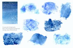 Watercolor, Gold, Silver Snowflakes | Sublimation design Product Image 4