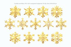 Watercolor, Gold, Silver Snowflakes | Sublimation design Product Image 5