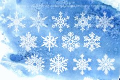 Watercolor, Gold, Silver Snowflakes | Sublimation design Product Image 6