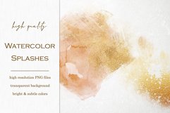 12 Colorful Paint Splatters with Gold Finish - PNG Overlays Product Image 2