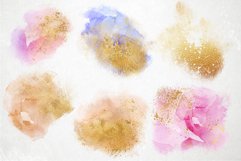 12 Colorful Paint Splatters with Gold Finish - PNG Overlays Product Image 4