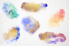 12 Colorful Paint Splatters with Gold Finish - PNG Overlays Product Image 3