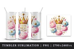 Watercolor golden crown Best Mama Ever Mom quote Mothers Day mother print 20 oz tumbler skinny mug wrap clipart t-shirt sublimation printable design