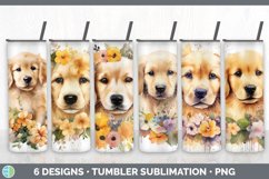 Bundle of six Wild Flowers Golden Retrievers Tumbler designs.