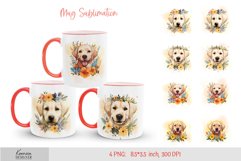 watercolor golden retriever mug sublimation