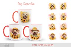 watercolor golden retriever mug sublimation