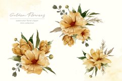 Watercolor Golden Flowers Bouquets PNG Clipart Product Image 4