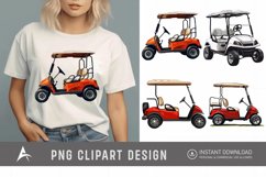Watercolor Golf Cart Clipart Product Image 1