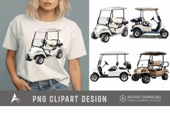Watercolor Golf Cart Clipart Product Image 1