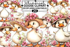 Whimsical Goose Clipart Watercolor png Product Image 1