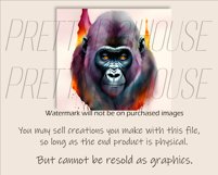 Colorful Vibrant Gorilla Skinny Tumbler Wrap PNG Product Image 2