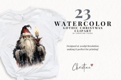 Watercolor Gothic Christmas Clipart Product Image 2