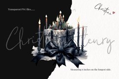 Watercolor Gothic Christmas Clipart Product Image 3