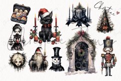 Watercolor Gothic Christmas Clipart Product Image 5