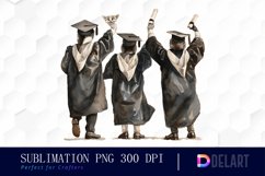 Graduation Animals Back View Illustration Clipart Product Image 1