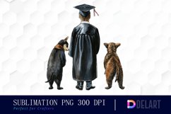 Graduation Animals Back View Sublimation PNG Clipart Product Image 1