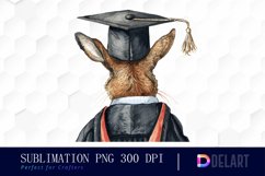 Graduation Animals Back View Watercolor Clipart Product Image 1