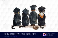 Graduation Animals Back View Illustration Clipart Product Image 1