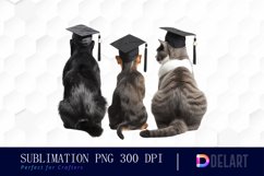 Graduation Animals Back View Watercolor Clipart Product Image 1