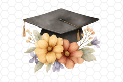 Watercolor Graduation Cap Clipart - Graduation cup PNG Design