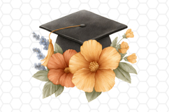 Watercolor Graduation Cap Clipart - Graduation cup PNG Design