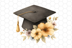 Watercolor Graduation Cap Clipart - Graduation cup PNG Design