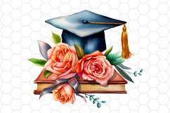 Watercolor Graduation Cap Sublimation Clipart