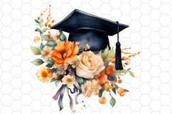 Watercolor Graduation Cap Sublimation Clipart PNG