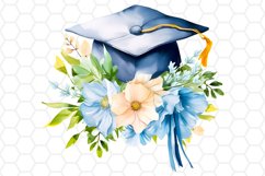 Watercolor Graduation Cap Sublimation Clipart PNG