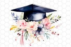 Watercolor Graduation Cap Sublimation Clipart PNG