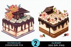 Watercolor Graduation Cake Sublimation PNG Clipart Product Image 1