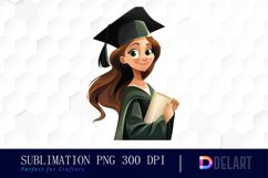 Graduation Girl Illustration Clipart Product Image 1