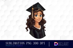 Graduation Girl Sublimation PNG Clipart Product Image 1
